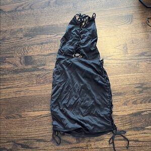 Black Lace-Up Swimsuit